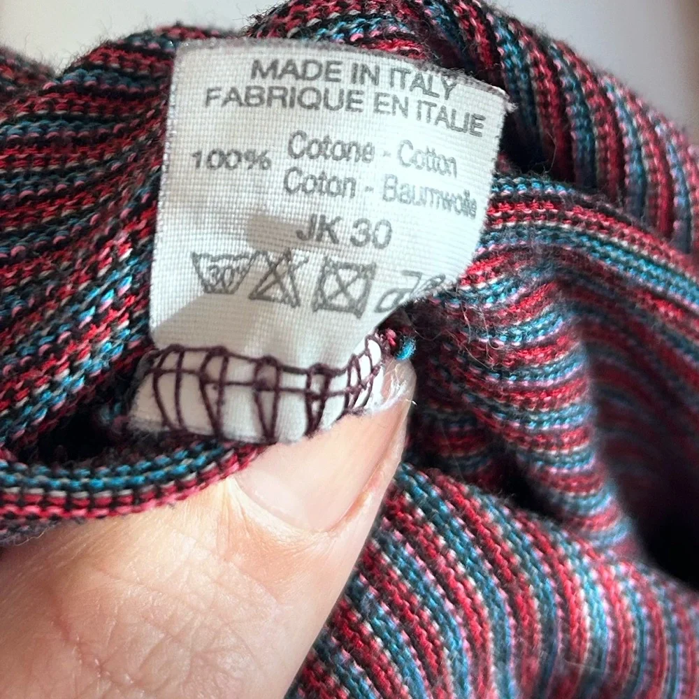 Brandy Melville Striped Baby Tee Red Blue Size Small Medium Retro Y2K Cute Ditsy - Picture 8 of 8
